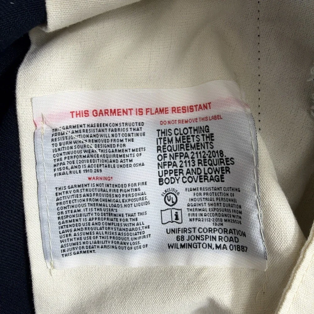 Unifirst Armorex FR Flame Resistant Pants Mens 40x30 Navy Blue CAT 2 Work EMS